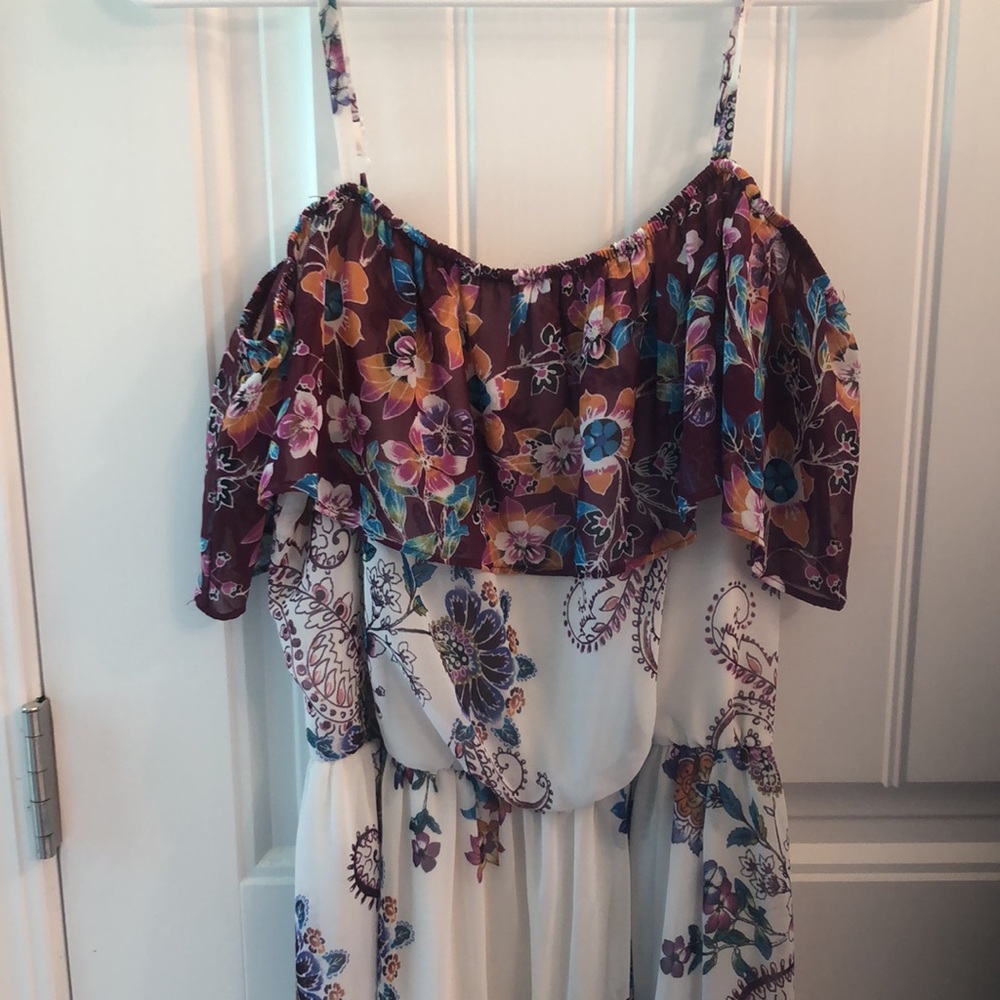 Floor Length Flower Print Maxi Dress